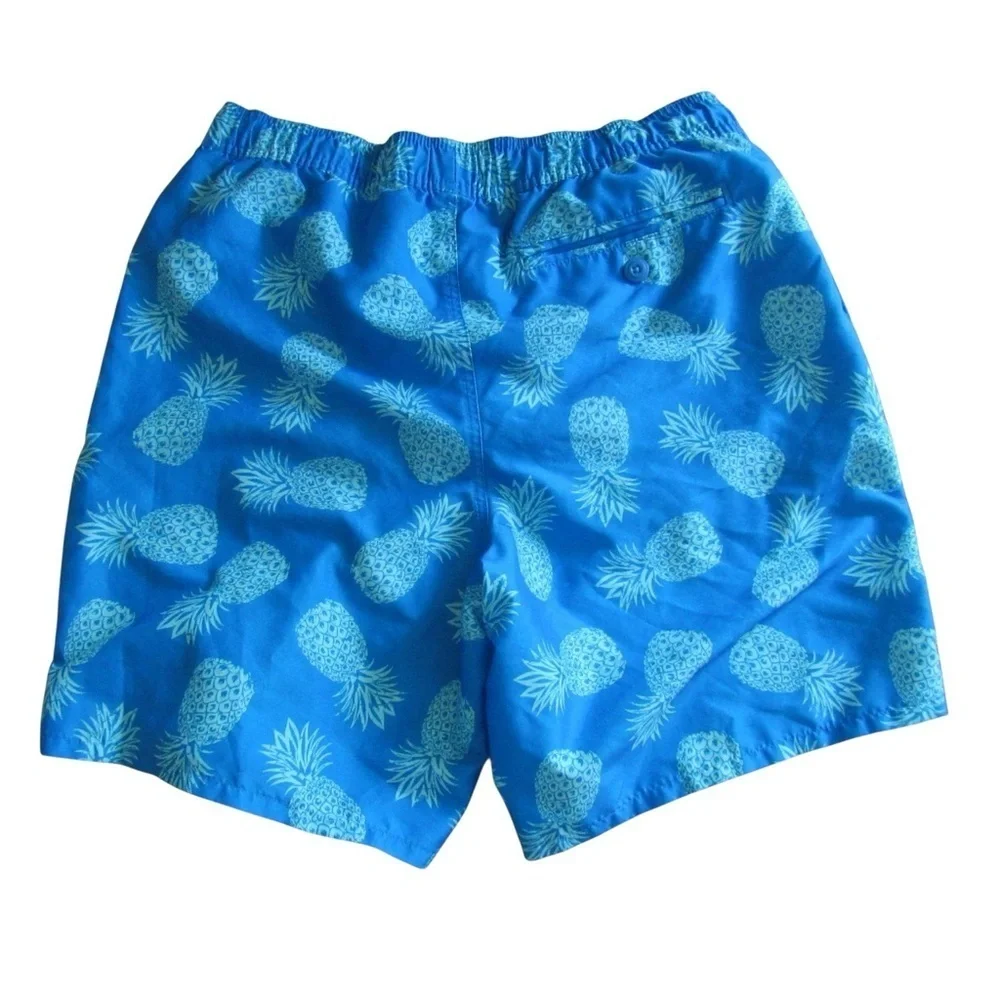 Old Navy Pineapple Swim Trunks Medum Blue Liner Tropical Beach Pool Summersalt